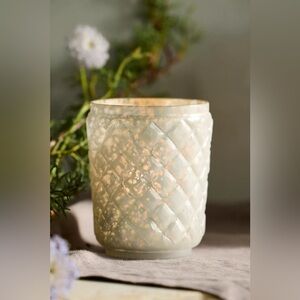 ANTHROPOLOGIE Pressed Mercury Glass Candle Holder NEW